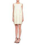 Sleeveless Round-Neck Couture Dress, Ivory/Black