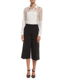 Jossie Wide-Leg Cropped Pants, Black