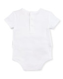 Short-Sleeve Jersey Playsuit w/ Vest, White, Size 3-9 Months