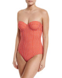 Myra Floral Tank One-Piece Swimsuit, Poppy Red Mali