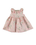Sleeveless Floral Linen-Blend Dress w/ Bloomers, Rose, Size 6-36 Months