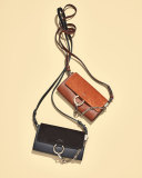Faye Suede/Leather Wallet-on-a-Strap, Tan