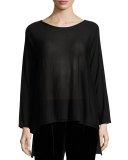 Luxe Featherweight Merino Easy Top, Black, Petite