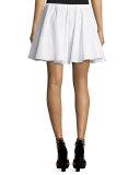 Button Crossover Mini Skirt, White