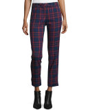 Cropped Plaid Trousers, Multicolor