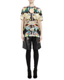 Pleated-Front Leather Shorts, Black
