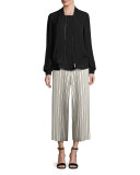 Taylor Sleeveless Double-Georgette Silk Blouse, Black