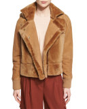 Shearling Aviator Jacket, Brown