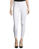 Cropped Knit Leggings, White