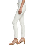 Sueded Organic-Stretch Sateen Jeans, Bone, Plus Size  
