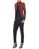 Stand-Collar Zip-Front Pullover, Navy