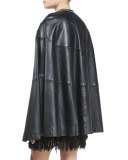 Leather Cape Vest, Black