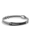 Petite Pavé Labyrinth Single-Loop Bracelet with Black Diamonds