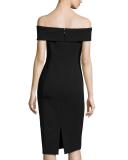Maquette Off-the-Shoulder Jersey Sheath Dress, Black