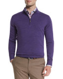 Merino Quarter-Zip Sweater, Snapdragon
