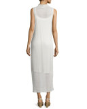 Fisher Project Funnel-Neck Semisheer Midi Dress
