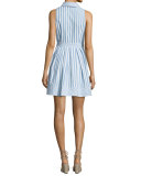 Breton Sleeveless Striped Shirtdress, Blue