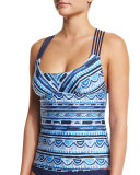 Santorini Honey Printed Tankini Swim Top
