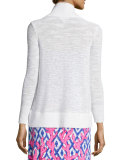 Amalie Long-Sleeve Open Cardigan, White 