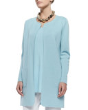 Silk Cotton Interlock Long Jacket, Capri