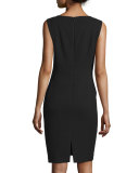 Angelina Sleeveless Sheath Dress, Black