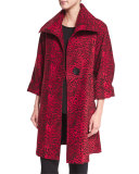 Leopard-Print Mid-Weight Statement Coat 