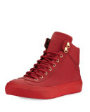 Argyle Men's Textured Leather High-Top Sneaker