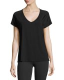Sleek Stripe Triangle Cutout Athletic Top