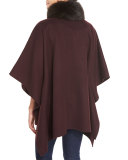 Fox Fur-Trimmed Cashmere Poncho