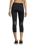 Captain Cropped Leggings/Running Tights, Black