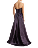 Dahlia Strapless A-Line Gown, Purple