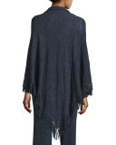 La Playa Fringe Shawl, Navy