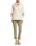 Low-Rise Skinny Jeans, Green Tea