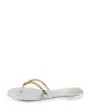 Nuvorock Crystal Flat Thong Sandal, Silver