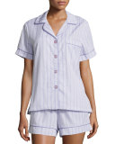 Striped Shorty Pajama Set, Lavender