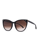 Swappy Cat-Eye Sunglasses, Black