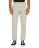 Classic Chino Trousers with Golden Passementerie Trim, Tan