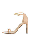 Nudistsong Patent Ankle-Strap Sandal, Adobe