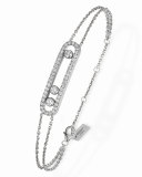 Move Pavé Diamond Station Chain Bracelet in 18K White Gold