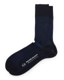 Shadow-Stripe Knit Socks