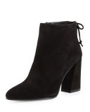 Grandiose Suede Pointed-Toe Bootie, Black