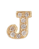 Pave Diamond Single Initial Earring