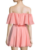 Delilah Off-The-Shoulder Mini Dress, Peach