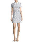 Marion Collared Lace Dress, Black/Ivory
