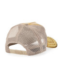 Golden Studded-Bill Baseball Cap, Gold