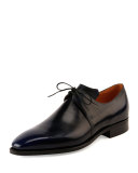 Arca Leather Derby Shoe w/Dark Blue Patina