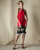 Printed Chiffon Halter Dress