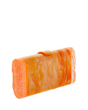 Lara Backlit Acrylic Clutch Bag, Orange