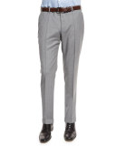 Genesis Slim-Fit Wool Trousers, Light Gray