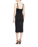 Sleeveless Keyhole Midi Dress, Black